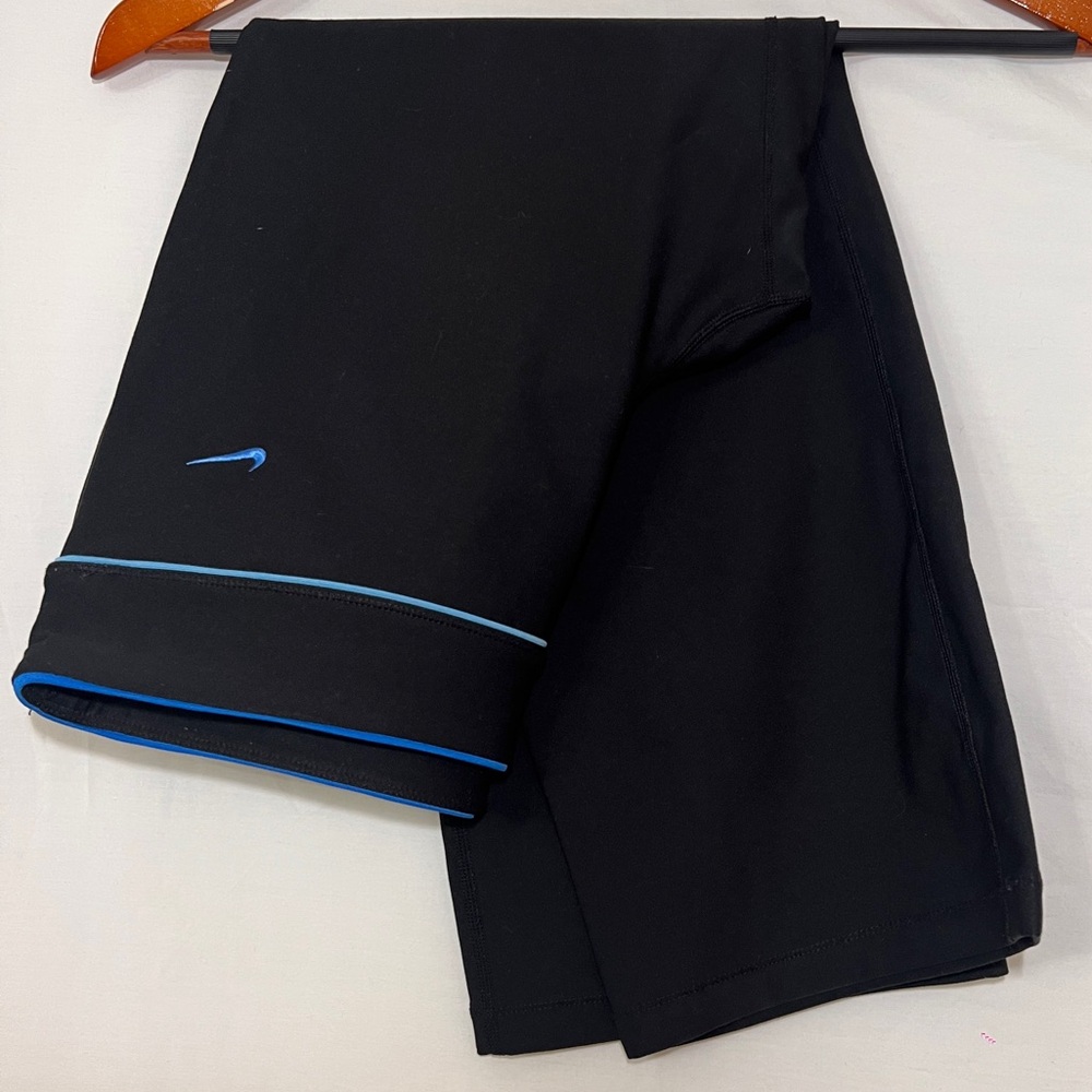 Nike Black Capri Leggings with Blue Trim